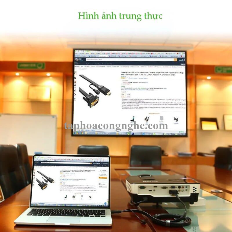 Ugreen 30451 3M màu Đen Cáp chuyển đỗi HDMI sang VGA kèm cổng trợ nguồn Micro USB MM101 30030451